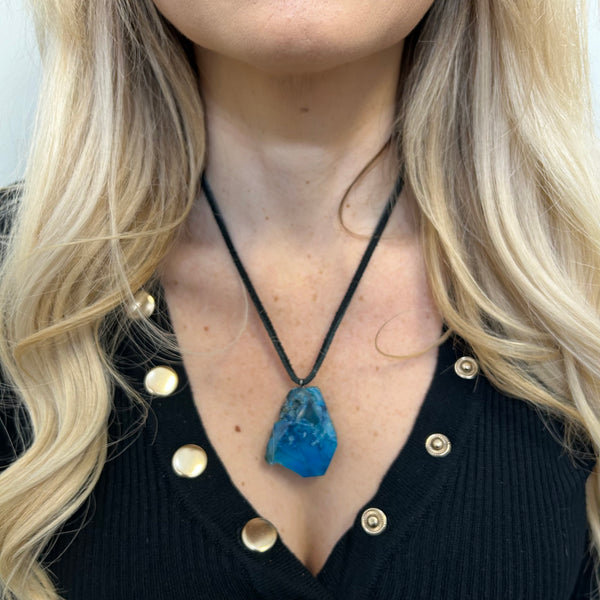 Turquoise crystal necklace